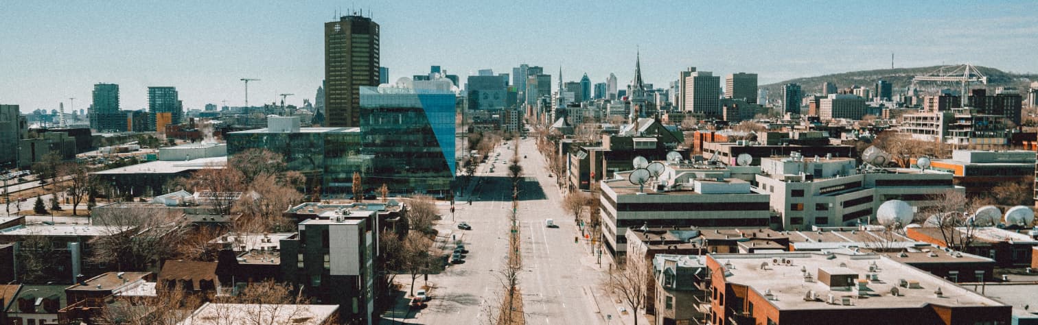 Image of avenue with buildings from above